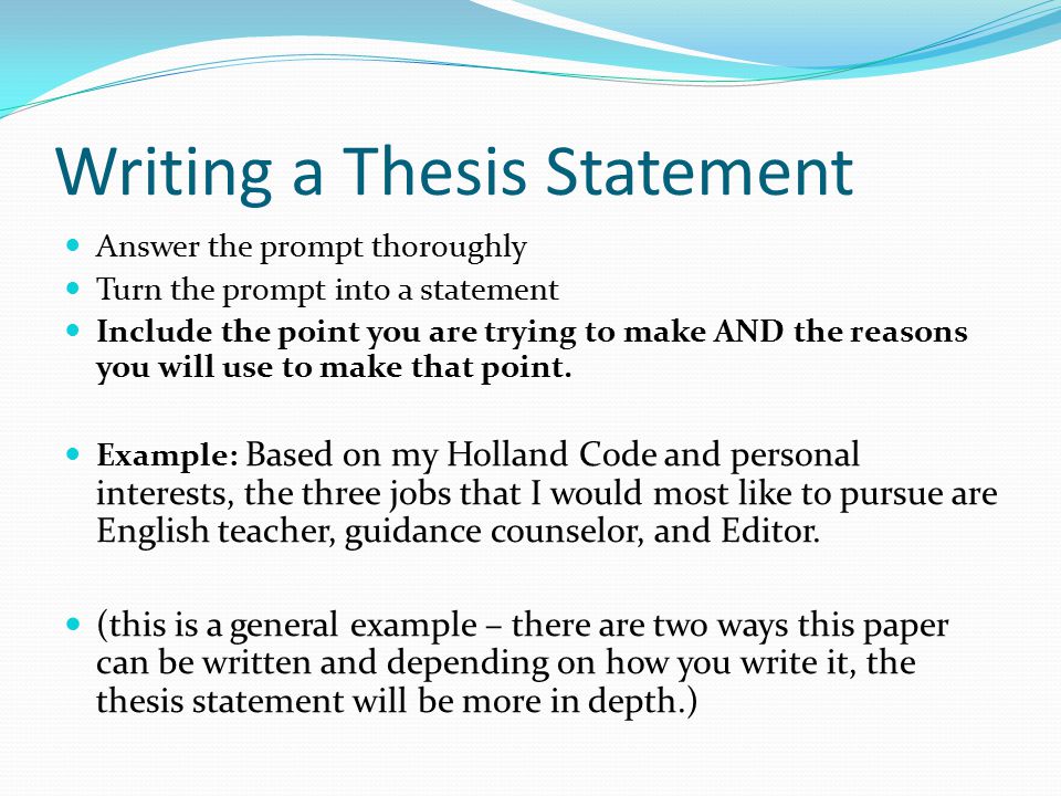 Constructing a proper thesis statement